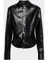 Nanushka - Bogna Long-Sleeve Alt-Leather Shirt - Lyst