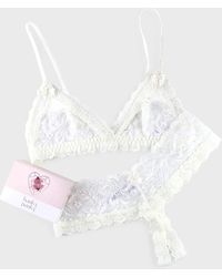 Hanky Panky - Honeymoon Lace Crotchless Thong And Bralette Set - Lyst