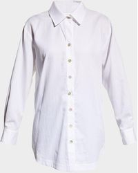 Finley - Solid Cotton Lawn Boyfriend Shirt - Lyst