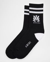 Amiri - Apos;S Ma Double-Stripe Ribbed Crew Socks - Lyst