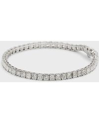 Neiman Marcus - 18k White Gold Princess-cut Diamond Bracelet, 7"l - Lyst