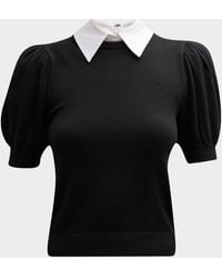 Alice + Olivia - Chase Puff-Sleeve Sweater With Detachable Collar - Lyst