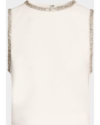 Alice + Olivia - Amal Embellished Satin Top - Lyst