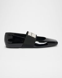Givenchy - Sliced Square Label Patent Leather Ballerina Flats - Lyst