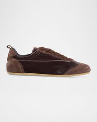 Jil Sander - Etage Velvet And Suede Low-Top Sneakers - Lyst
