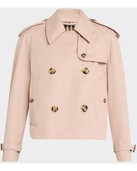 Burberry - Haltye Cropped Gabardine Trench Jacket - Lyst