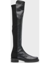 Stuart Weitzman - 5050 Bold Leather Over-The-Knee Moto Boots - Lyst
