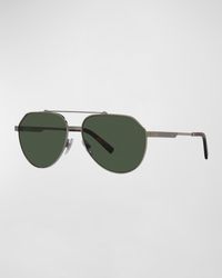 Dolce & Gabbana - Polarized Double-Bridge Pilot Sunglasses - Lyst