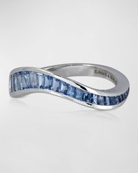 Kavant & Sharart - 18k White Gold And Blue Sapphire Wavy Ring - Lyst