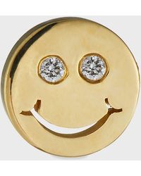 Sydney Evan - 14K Diamond Happy Face Stud Earring, Single - Lyst