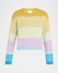 Cinq À Sept - Caspar Embellished Color Block Sweater - Lyst