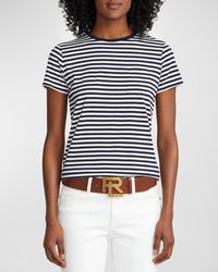 Ralph Lauren Collection - Striped Cotton T-Shirt - Lyst