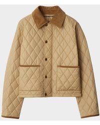 Burberry - Quilted Crop Jacket - Lyst