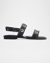 Bernardo - Acro Leather Flat Slingback Sandals - Lyst