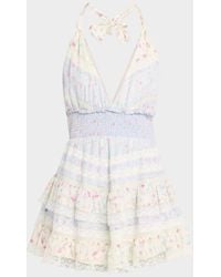 LoveShackFancy - Prim Halter Mini Dress - Lyst