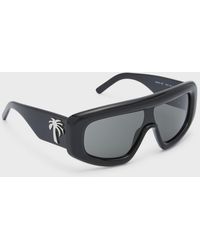 Palm Angels - Casablanca Studded Rectangle Logo Sunglasses - Lyst