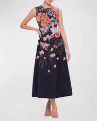 LEO LIN - Cleo Sleeveless Floral Cotton Midi Dress - Lyst