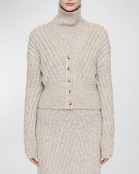 JOSEPH - Button-Down Cable-Knit Cardigan - Lyst
