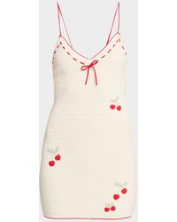 LoveShackFancy - Yelena Cherry-Embroidered Crochet Mini Dress - Lyst