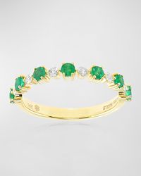 Stevie Wren - Emerald And Diamond 14k Flowerette Ring - Lyst