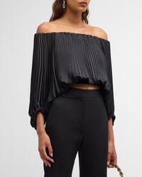 A.L.C. - Sienna Pleated Off-the-shoulder Top - Lyst