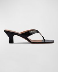 Paris Texas - Portofino Croco Thong Mule Sandals - Lyst