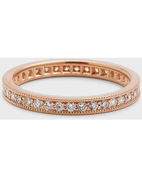 Neiman Marcus - Channel-set Diamond Eternity Band Ring In 18k Rose Gold, Size 7 - Lyst