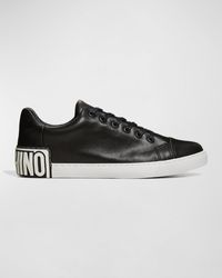 Moschino - Low-top Logo Leather Sneakers - Lyst