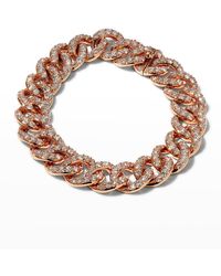 Leo Pizzo - Rose Gold Lady Link Bracelet With Pave Diamonds - Lyst