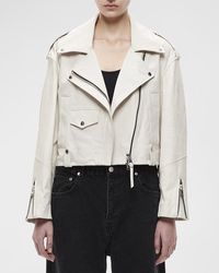 SHOREDITCH SKI CLUB - Piper Leather Motorcycle Jacket - Lyst