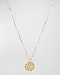 David Yurman - Initial Cable Collectibles Charm Necklace With Diamonds In 18k Gold, 10mm - Lyst