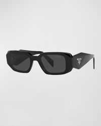 Prada - Geometric Rectangle Acetate Sunglasses - Lyst