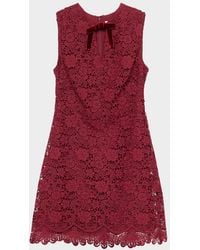 Shoshanna - Mandi Cutout Bow-Front Floral Lace Mini Dress - Lyst