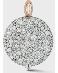 WALTERS FAITH - 25mm Large Pebble Pendant In 18k Rose Gold And Diamonds - Lyst