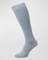 Pantherella - Mid-Calf Stretch-Lisle Dress Socks - Lyst