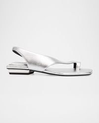 Rag & Bone - Liv Metallic Leather Flat Toe-Ring Sandals - Lyst
