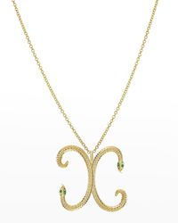 Zoe Lev - 14k Gold Snake Initial Necklace - Lyst