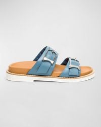 Santoni - Amalfi Dual Buckle Slide Sandals - Lyst