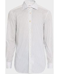 Kiton - Cotton Painted Stripe Sport Shirt - Lyst