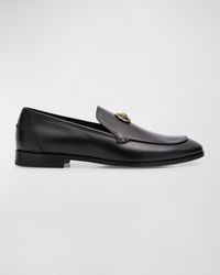 Versace - Medusa Coin Leather Smoking Slippers - Lyst