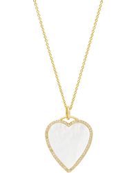 Jennifer Meyer - 18k Inlay Heart Necklace With Diamonds - Lyst