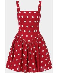 Nicholas - Vittoria Polka Dot Flounce Mini Dress - Lyst