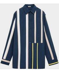 Loewe - Stripe Paneled Button-Down Shirt - Lyst