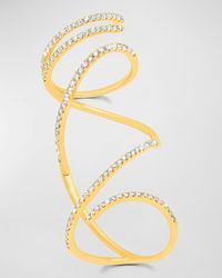 Graziela Gems - 18k Yellow Gold Mega Swirl Diamond Ring, Size 7 - Lyst