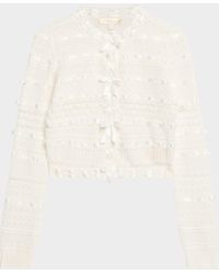 LoveShackFancy - Roselline Cotton Ribbon Cardigan - Lyst