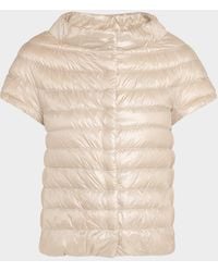 Herno - Emilia Water-Resistant Ultralight Nylon Puffer Cape - Lyst