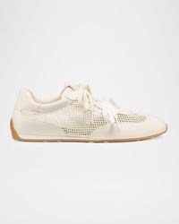Stuart Weitzman - Bond Mesh And Leather Low-Top Sneakers - Lyst