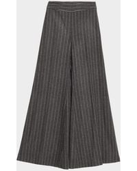 Carolina Herrera - Diane Pinstripe Wool Wide-Leg Pants - Lyst
