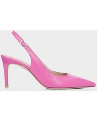 Stuart Weitzman - 75Mm Stuart Power Leather Slingback Pumps - Lyst