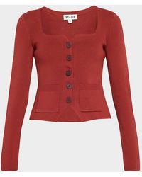 STAUD - Rachela Knit Button-Front Top - Lyst